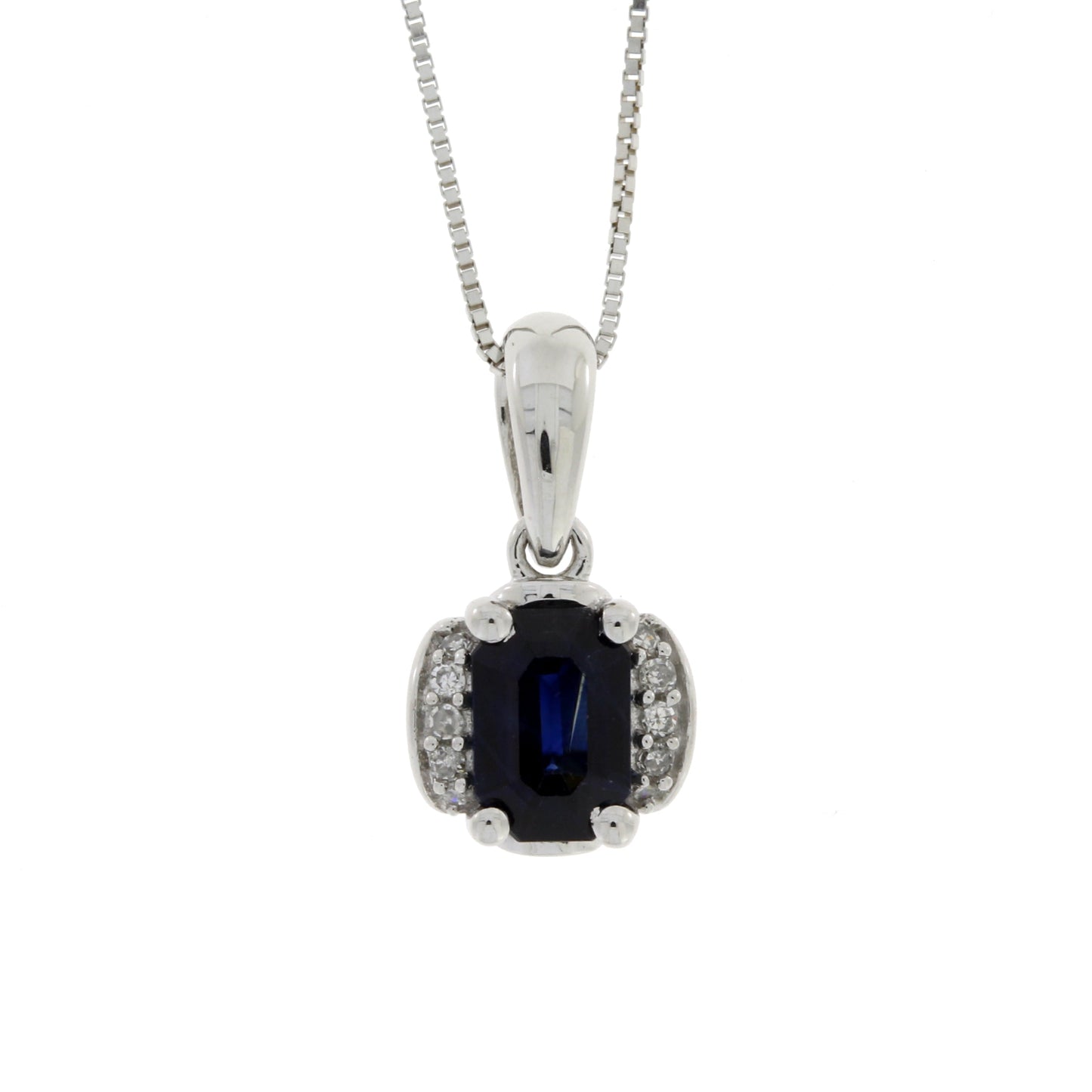 .63ct Sapphire and Diamond Pendant in 14KT White Gold