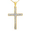 Colgante de Cruz de Diamante de 0.22ct en Oro Amarillo de 14KT