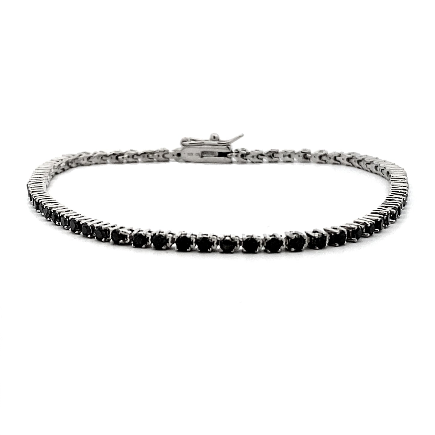 Pulsera de Tenis de Diamante Negro de 2.27ct en Plata Esterlina
