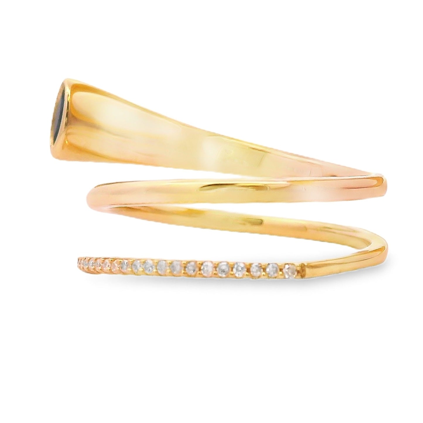 Bague en saphir et diamant de 0,78 ct en or jaune 14KT