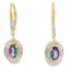 Boucles d'oreilles pendantes en topaze mystique en or jaune 10KT