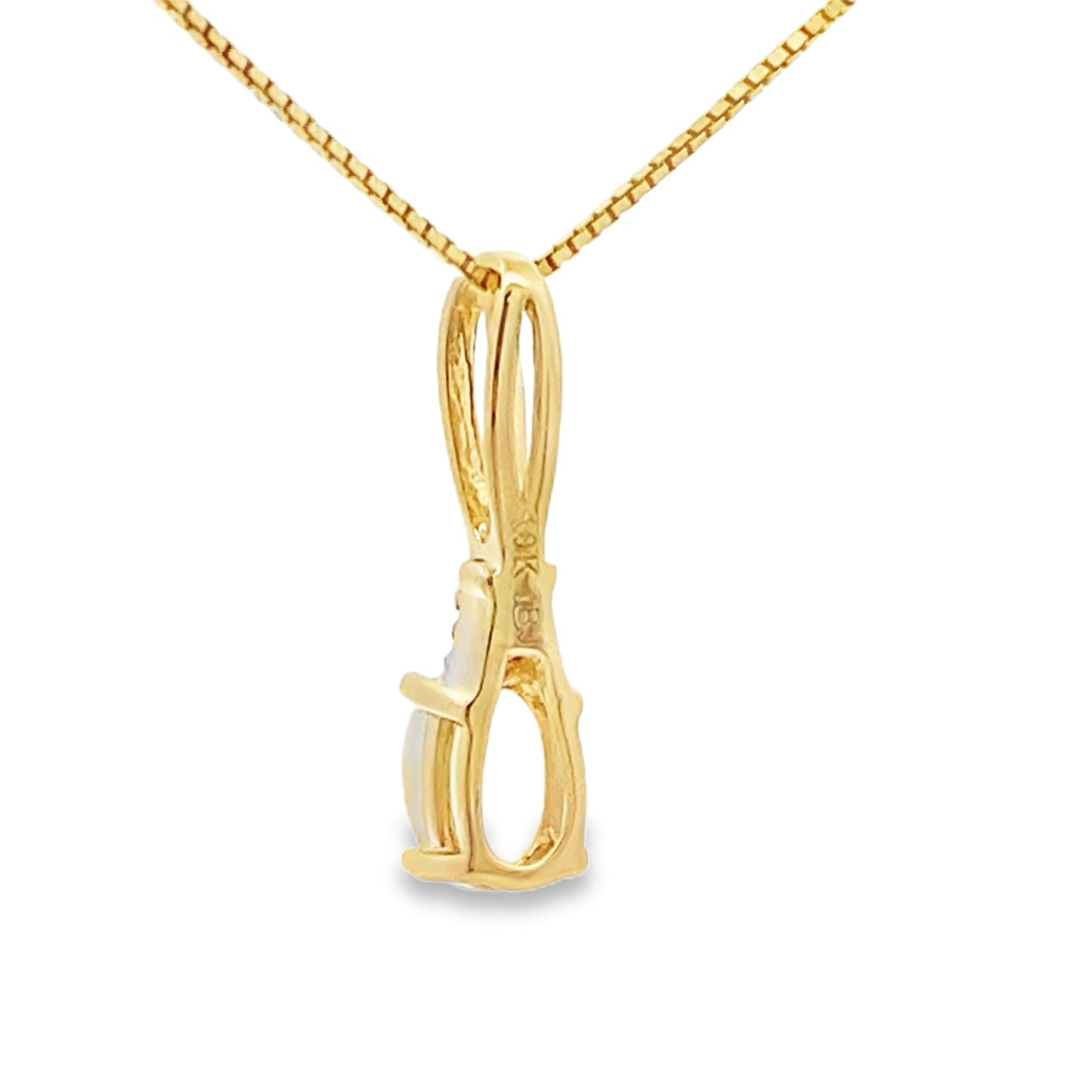 .02ct Opal and Diamond Pendant in 10KT Yellow Gold