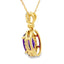 Amethyst Diamond Pendant in 14KT Yellow Gold