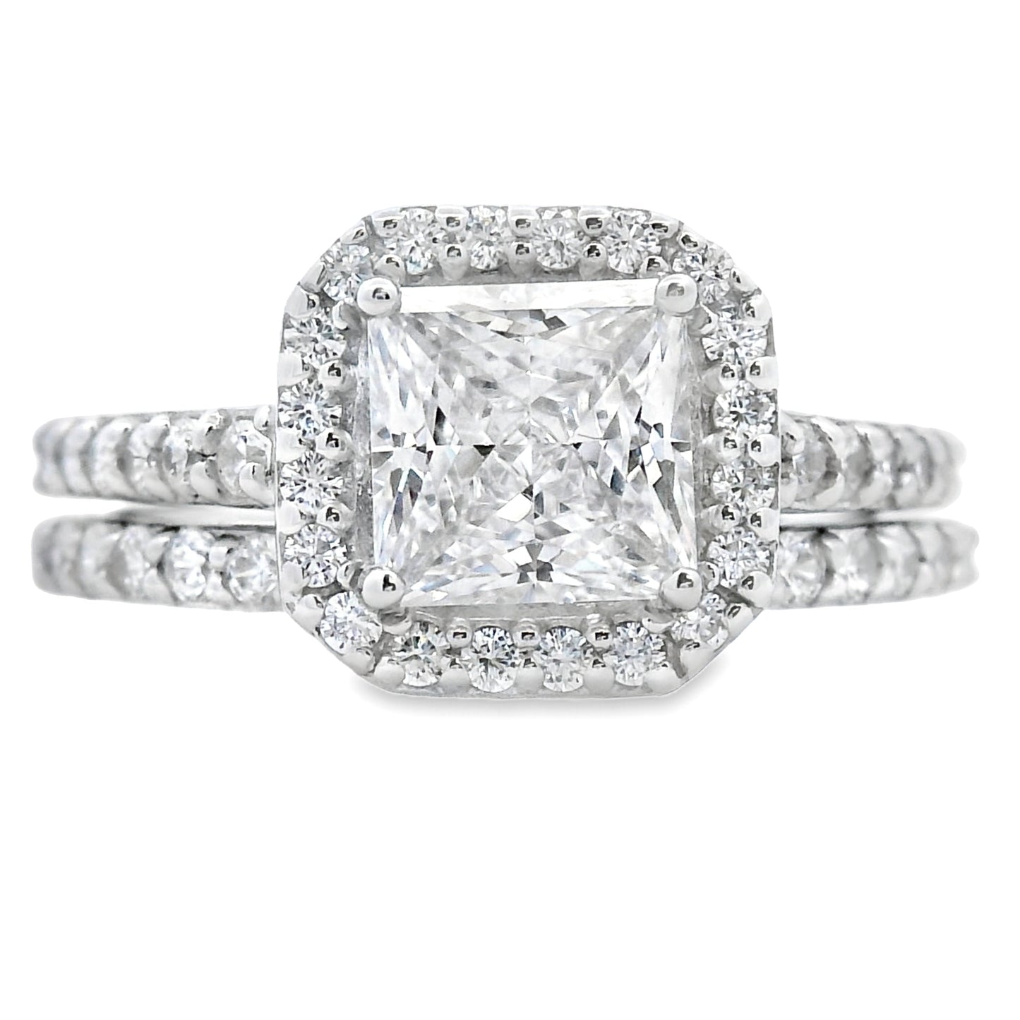 Genuine Cubic Zirconia Engagement Ring in Sterling Silver