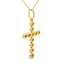 Colgante de Cruz de Diamante de 0.31ct en Oro Amarillo de 14KT