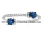Bague en Saphir Naturel de 0,61 ct avec Diamants en Or Blanc 14KT