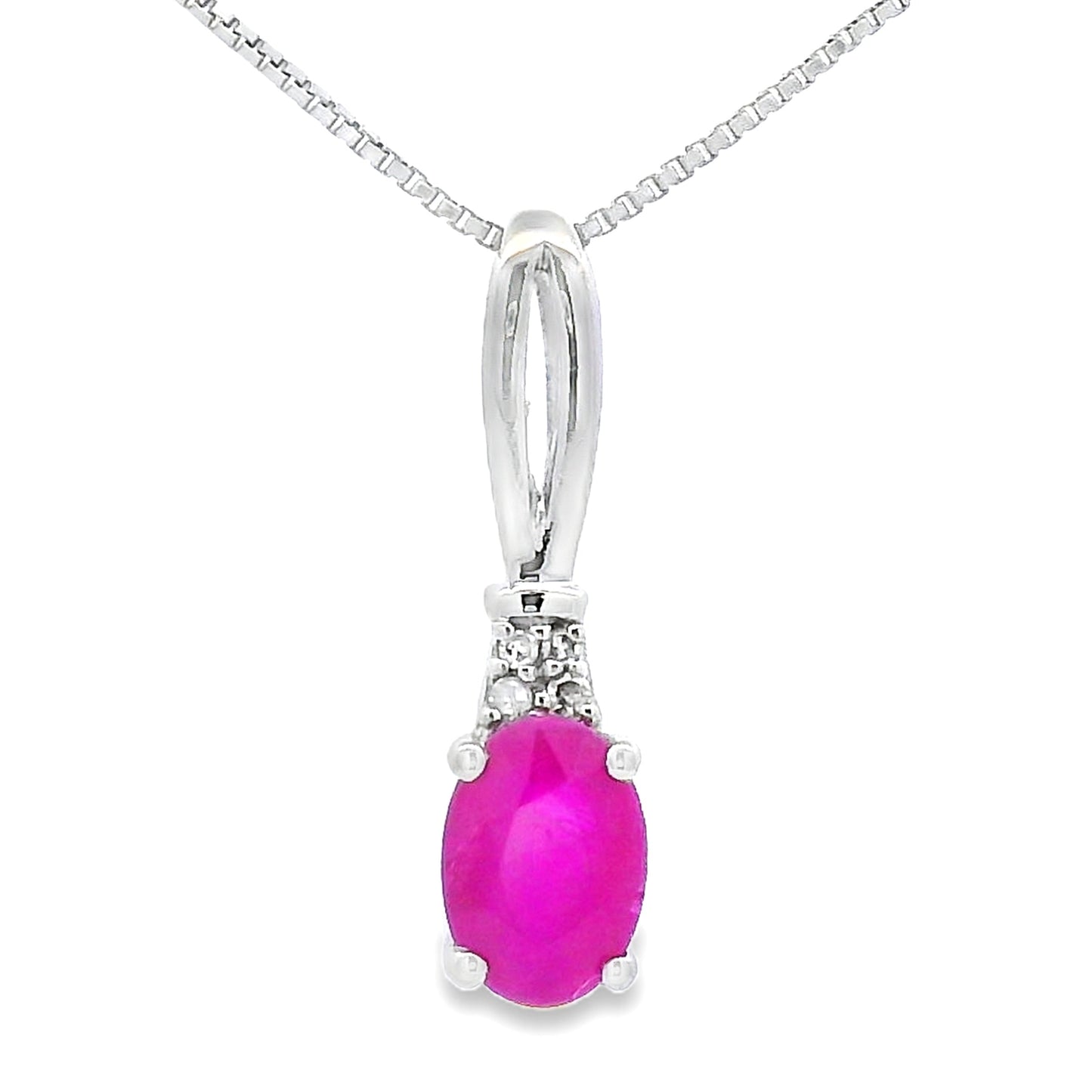 .38ct Ruby and Diamond Pendant in 10KT White Gold