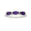 Genuine .70ct Amethyst Diamond Ring in Sterling Silver