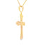 Genuine Topaz Cross Pendant in Sterling Silver