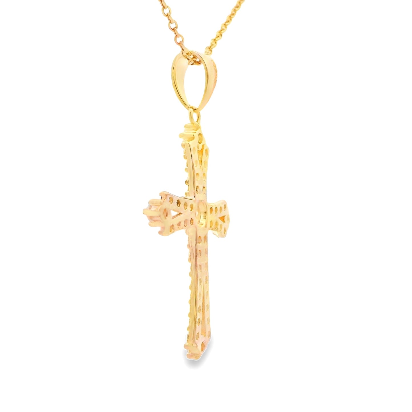 Genuine Topaz Cross Pendant in Sterling Silver