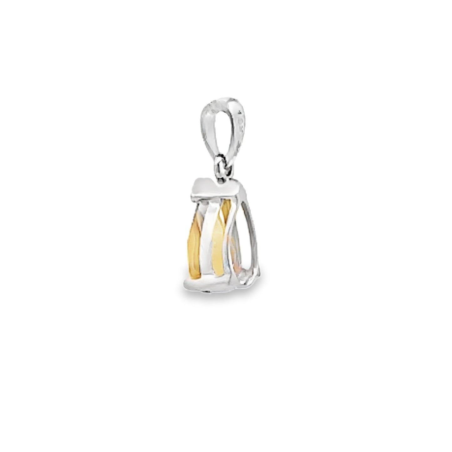 Colgante de Citrino de 0.70ct en Oro Blanco de 10KT