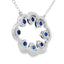 Sapphire Diamond Fashion Pendant in 14KT White Gold