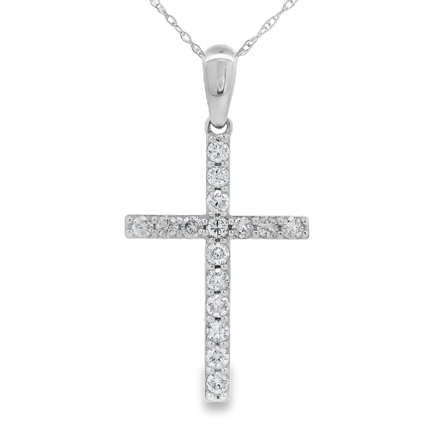 .45ct Diamond Cross Pendant in 14KT White Gold