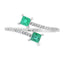 Natural .47ct Emerald and Diamond Ring in 14KT White Gold