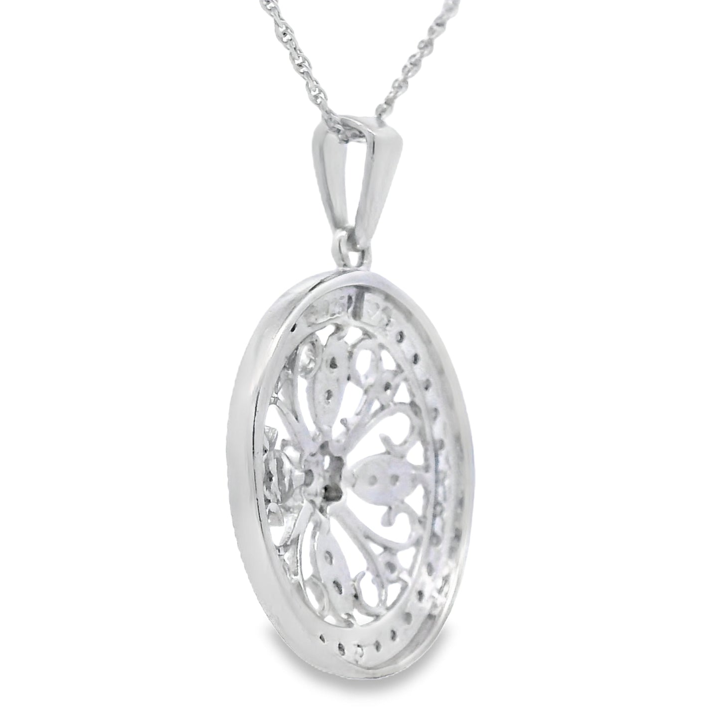 Natural .25ct Diamond Fashion Pendant in Sterling Silver