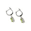 .88ct Peridot and Diamond Dangle Earrings in 14KT White Gold