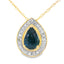 Sapphire Diamond Fashion Pendant in 10KT Yellow Gold