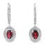 Pendientes colgantes de granate y diamante de 1.41 ct en oro blanco de 10KT
