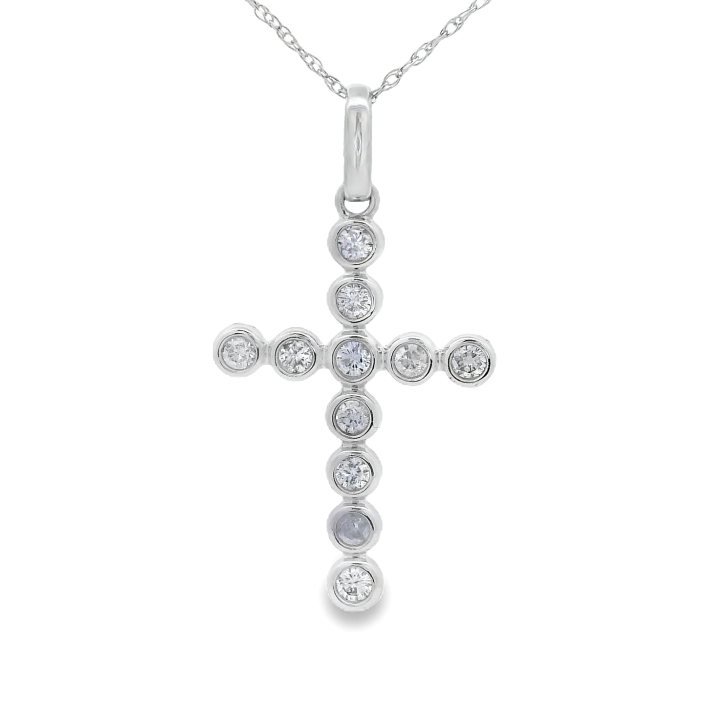 .31ct Diamond Cross Pendant in 14KT White Gold