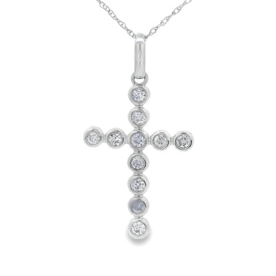 .31ct Diamond Cross Pendant in 14KT White Gold