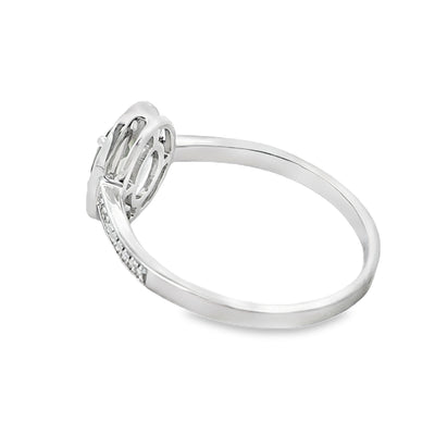 Bague en Diamant de Péridot Naturel de 0,54 ct en Or Blanc 10KT