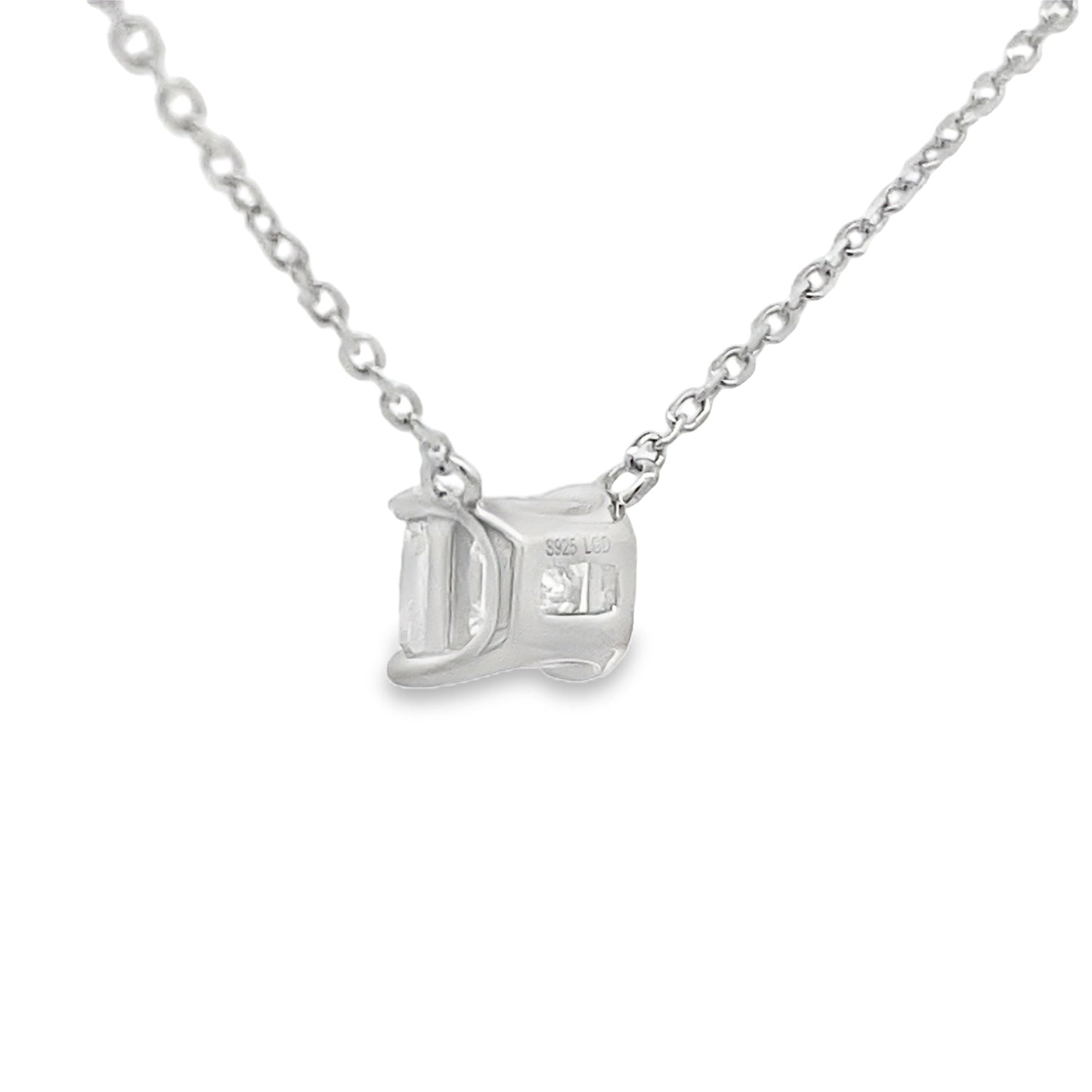 Pendentif en diamant cultivé en laboratoire de 1,00 ct en argent sterling