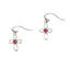 Pendientes de Cruz de Rubí Natural en Oro Blanco de 10KT