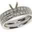 Monture semi-montée en diamant pour bague de fiançailles en or blanc 14KT