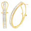 Genuine 1.00ct Diamond Hoop Earrings in 14KT Yellow Gold