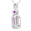 .82ct Pendentif en Rubis et Diamants en Or Blanc 14KT