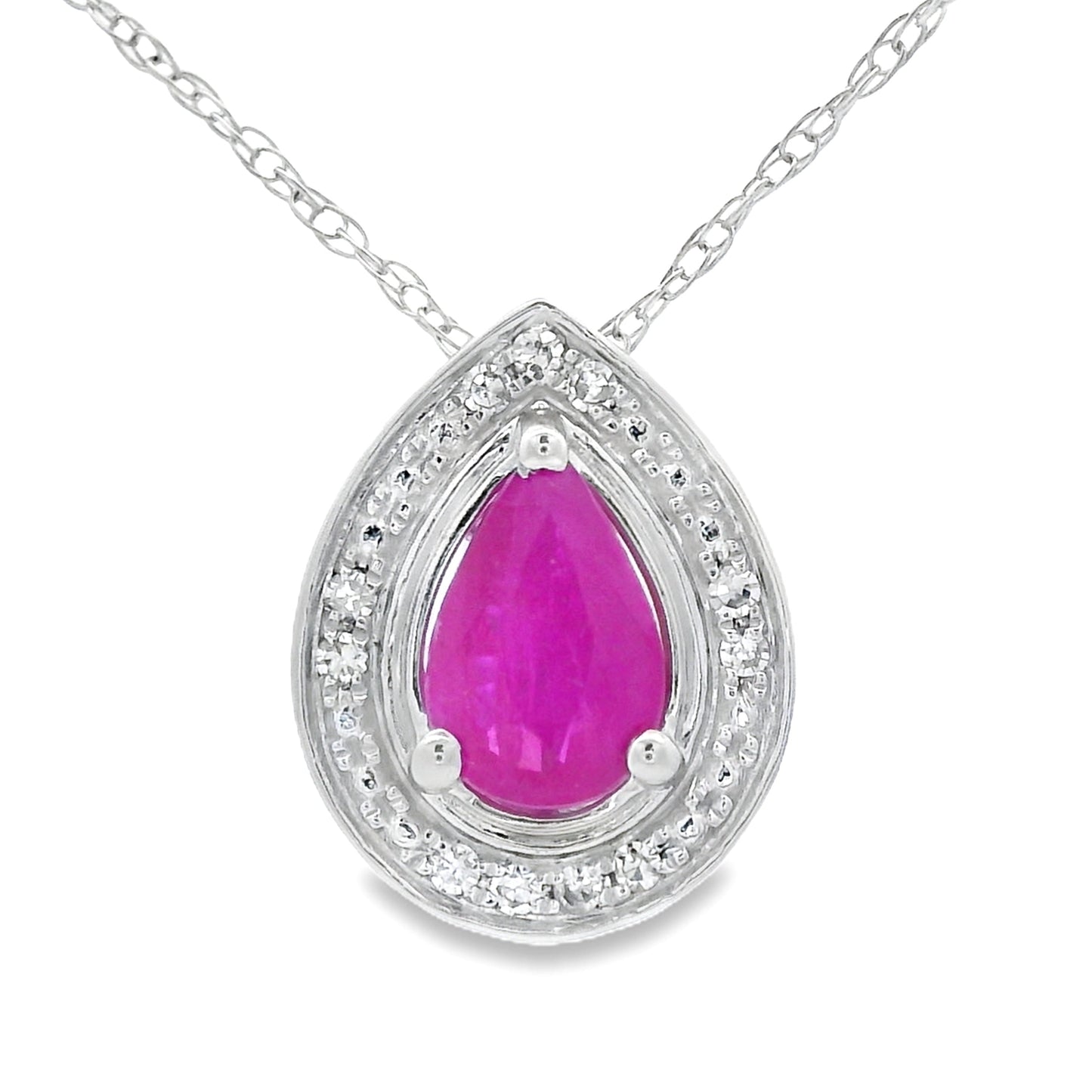 .51ct Colgante de Rubí y Diamante en Oro Blanco de 10KT