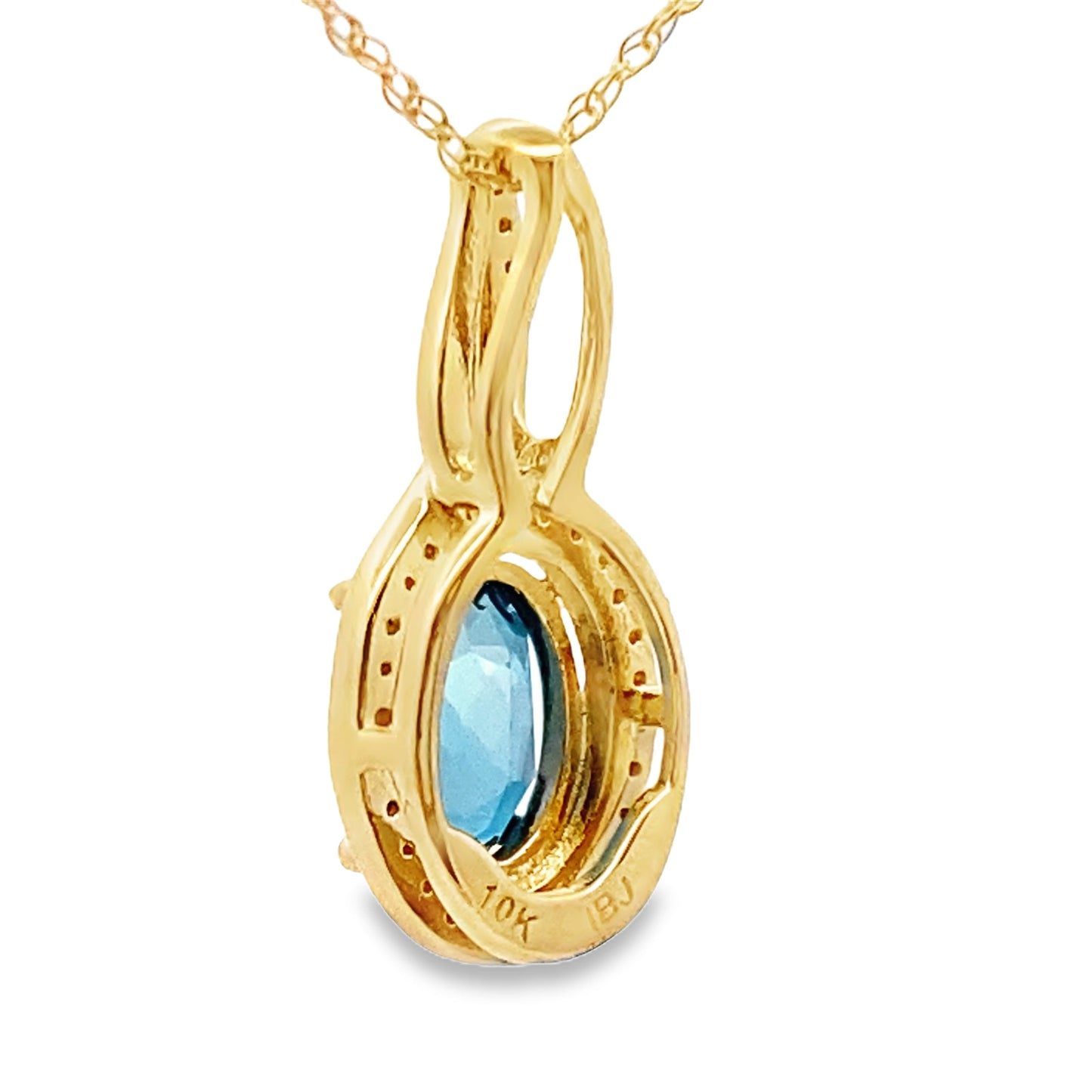 Colgante de Topacio Azul Londres en Oro Amarillo de 10KT