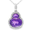 Colgante de Moda de Diamante de Amatista en Oro Blanco de 14KT