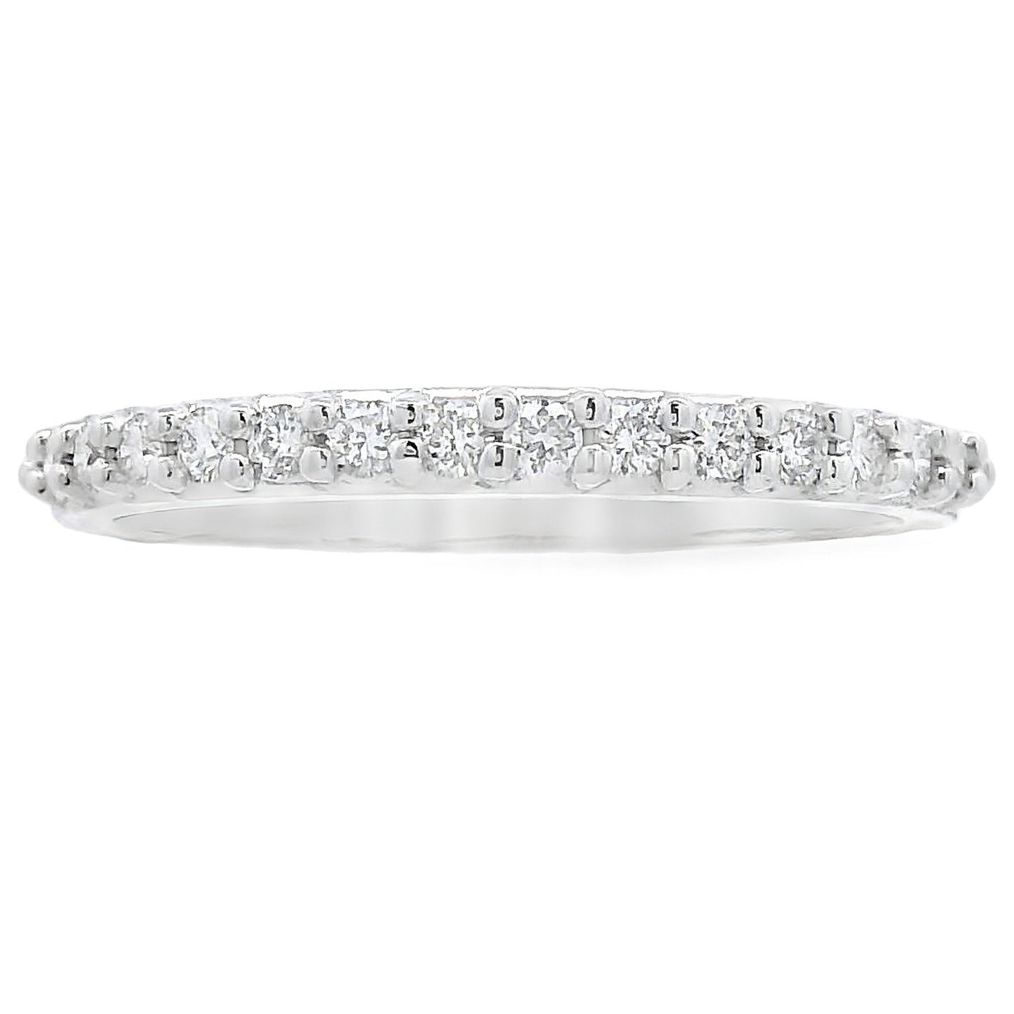 Natural .25ct Diamond Wedding Band Ring in 14KT White Gold