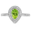 Natural .50ct Peridot Diamond Ring in 10KT White Gold