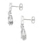 Boucles d'oreilles pendantes en diamant de quartz rose en or blanc 10KT