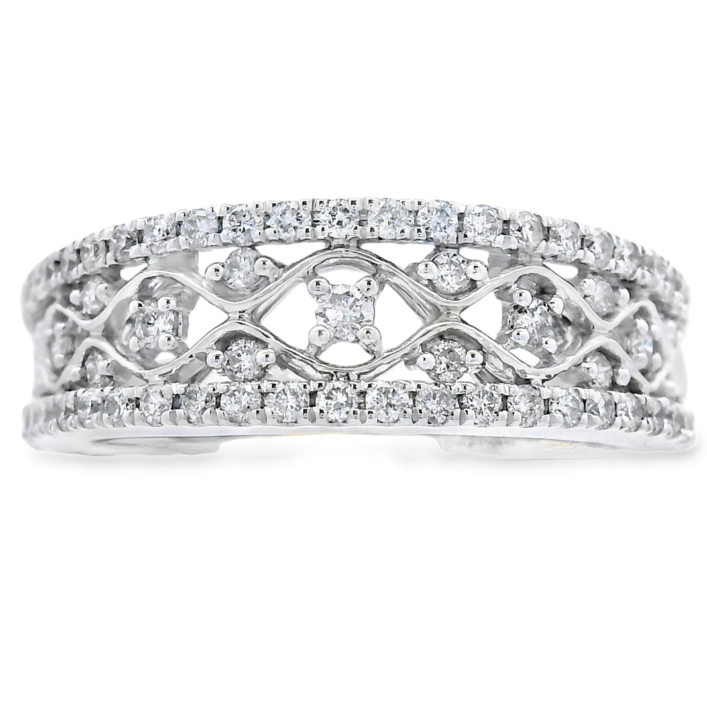 Bague de mode en diamant de 0,50 ct en or blanc 10KT