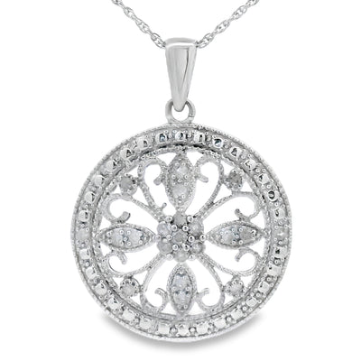 Natural .25ct Diamond Fashion Pendant in Sterling Silver