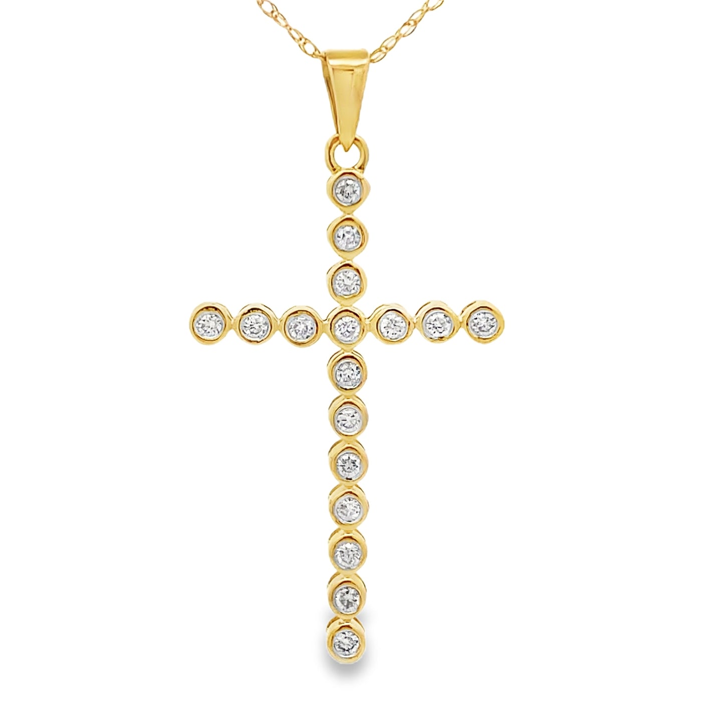 .17ct Diamond Cross Pendant in 14KT Yellow Gold