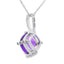 Colgante de Diamante de Amatista en Oro Blanco de 10KT