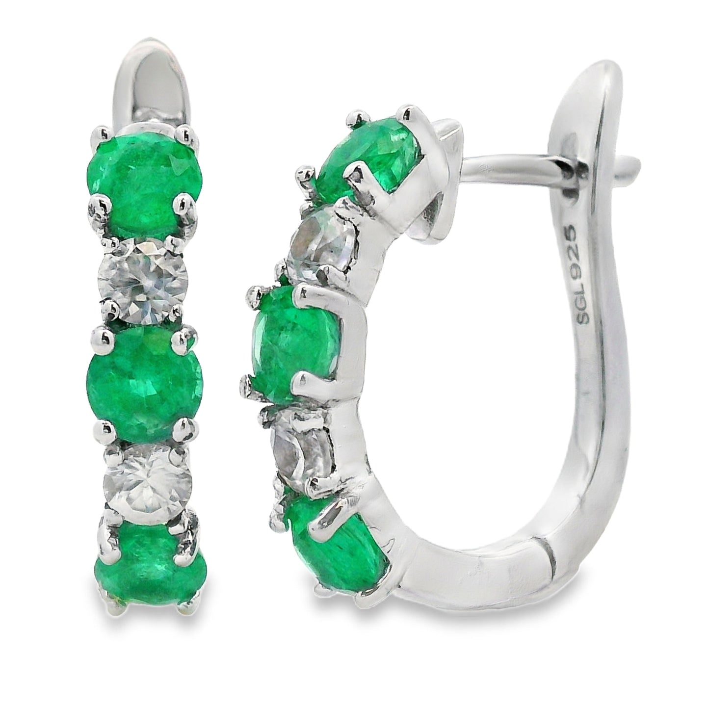 2.12ct Emerald Zircon Dangle Earrings in Sterling Silver