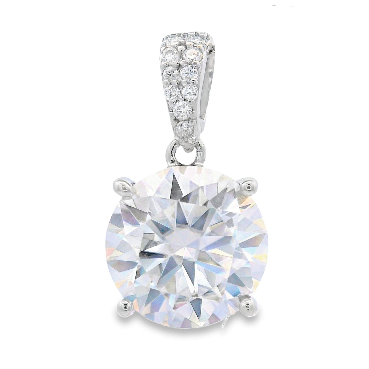 Pendentif Moissanite de 4,00 ct en Argent Sterling