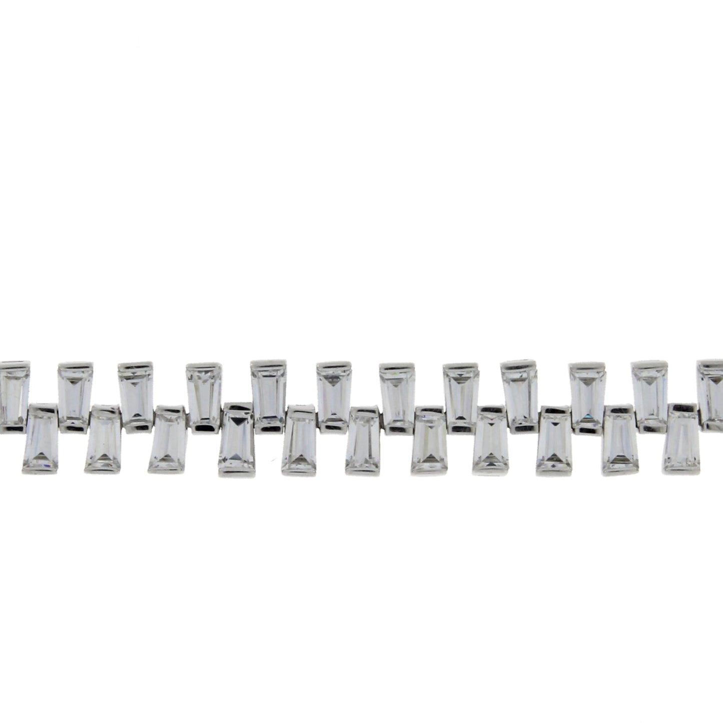 Genuine Cubic Zirconium Tennis Bracelet in Sterling Silver