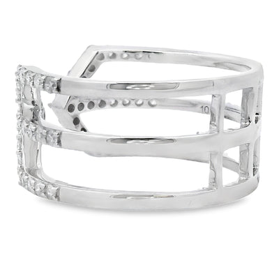 Bague en diamant véritable de 0,50 ct en or blanc 10KT