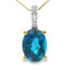 London Blue Topaz Pendant in 10KT Yellow Gold