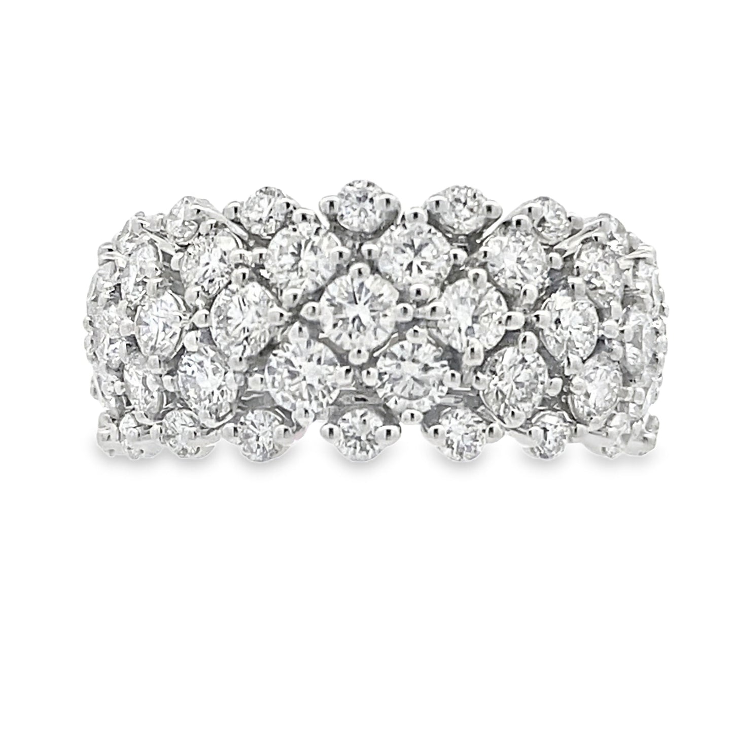 Bague de mode en diamant cultivé en laboratoire en or blanc 14KT