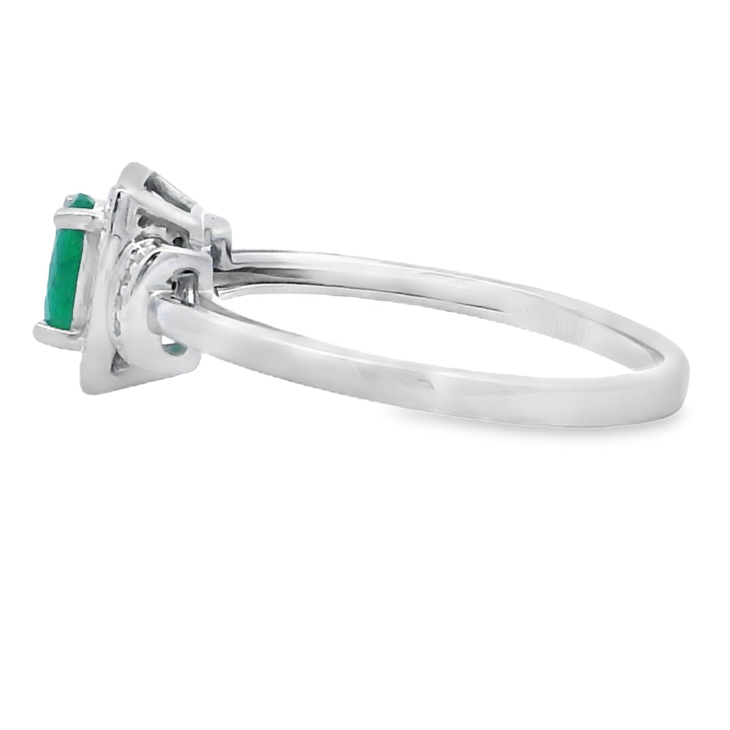 Genuine .45ct Emerald Diamond Ring in 10KT White Gold