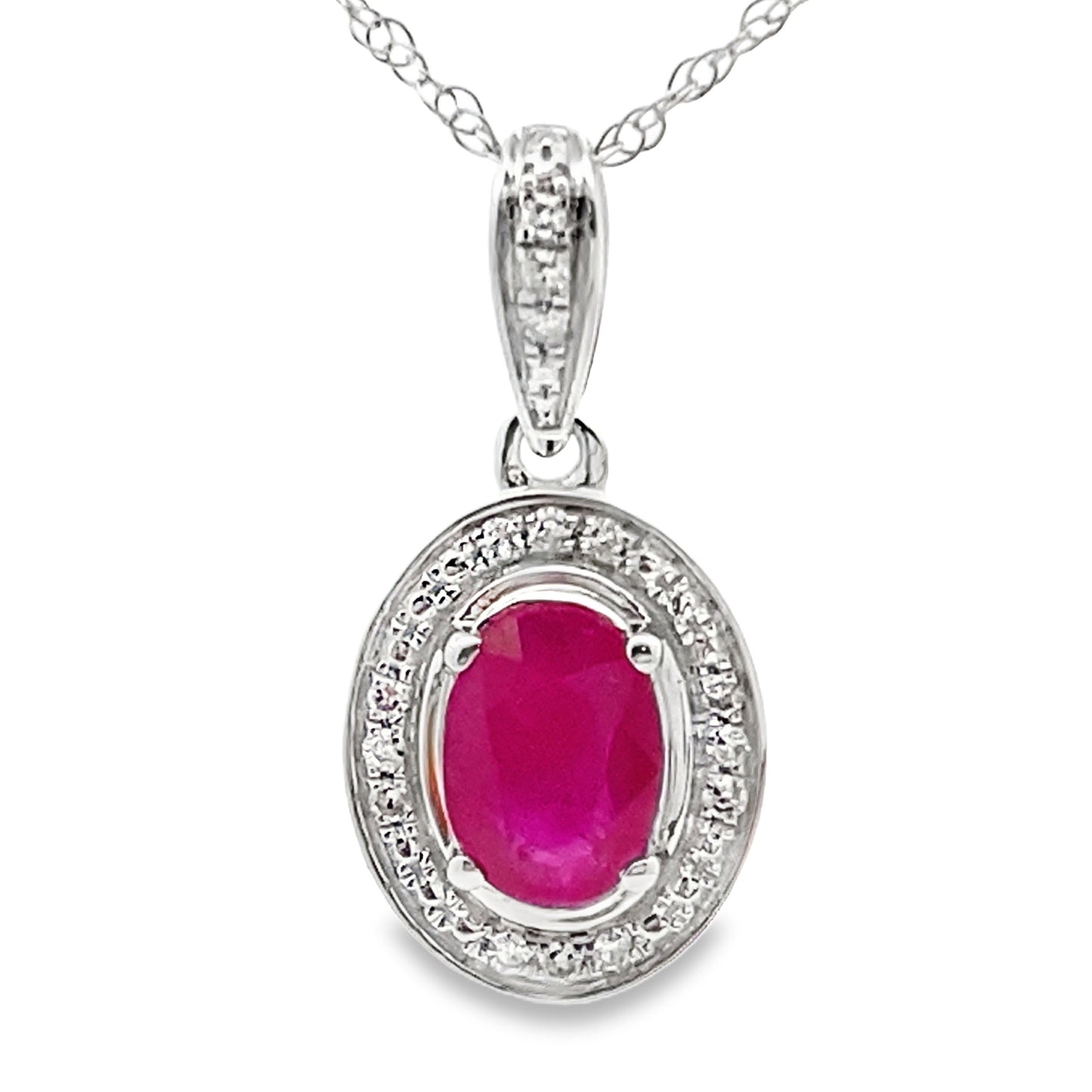 .70ct Ruby and Diamond Pendant in 10KT White Gold