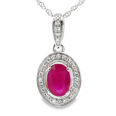 .70ct Ruby and Diamond Pendant in 10KT White Gold