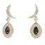 Boucles d'oreilles pendantes en diamant quartz de 0,47 ct en or jaune 10KT